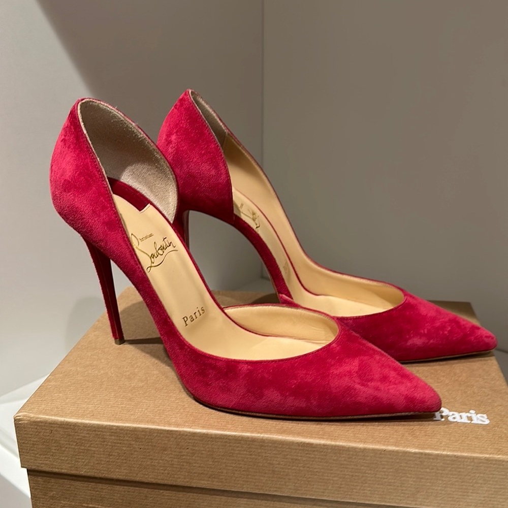 Hot pink suede Louboutin size 40.5